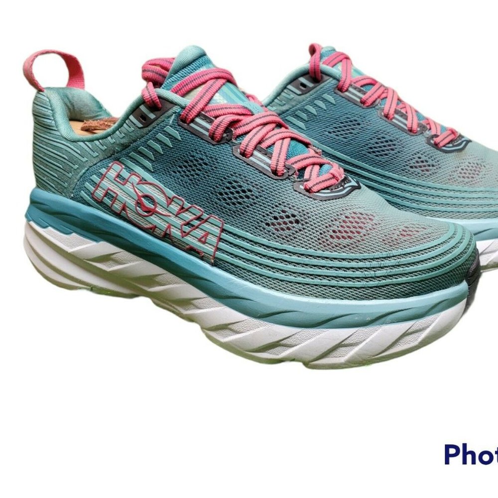 Hoka One One Womens Bondi 6 1019270 ASCS Blue Running Shoes Sneakers Size 7